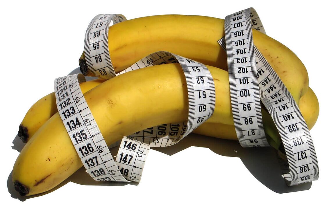 Zunahme des Penis - Zentimeter auf Bananen